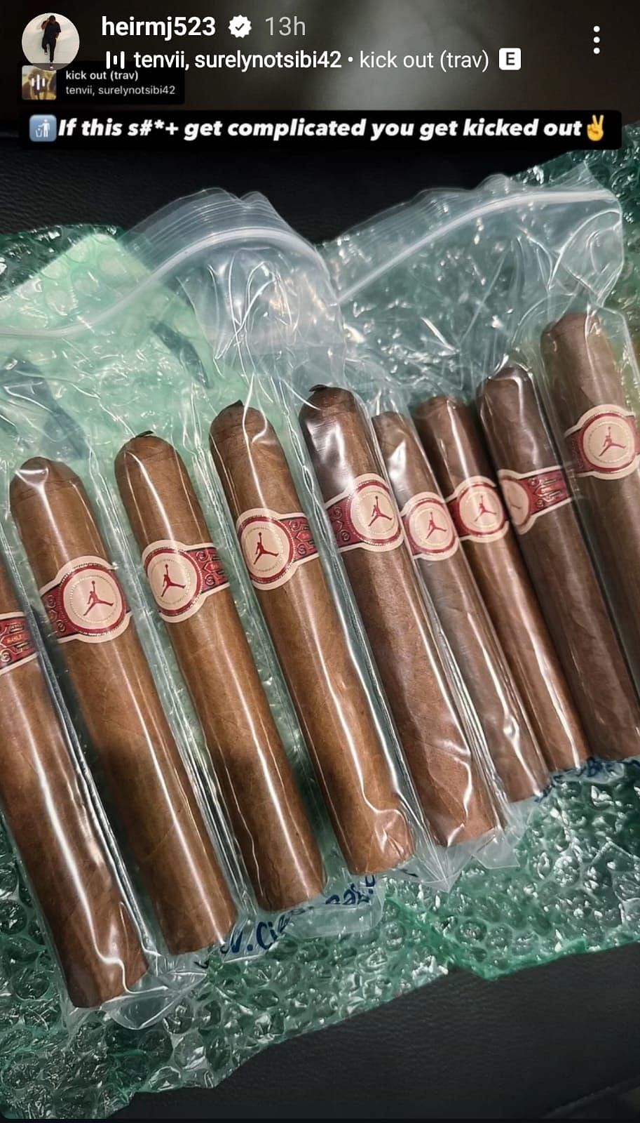 Jordan shares a picture of some Air Jordan cigars